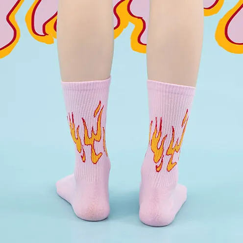 "FLAME" Chaussettes Montantes Violet streetwear - URB1™