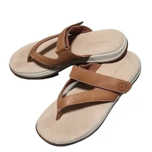 Rockport Sandals Flip Flops 7.5 W Sandals Tan Leather MTM Sport Thong