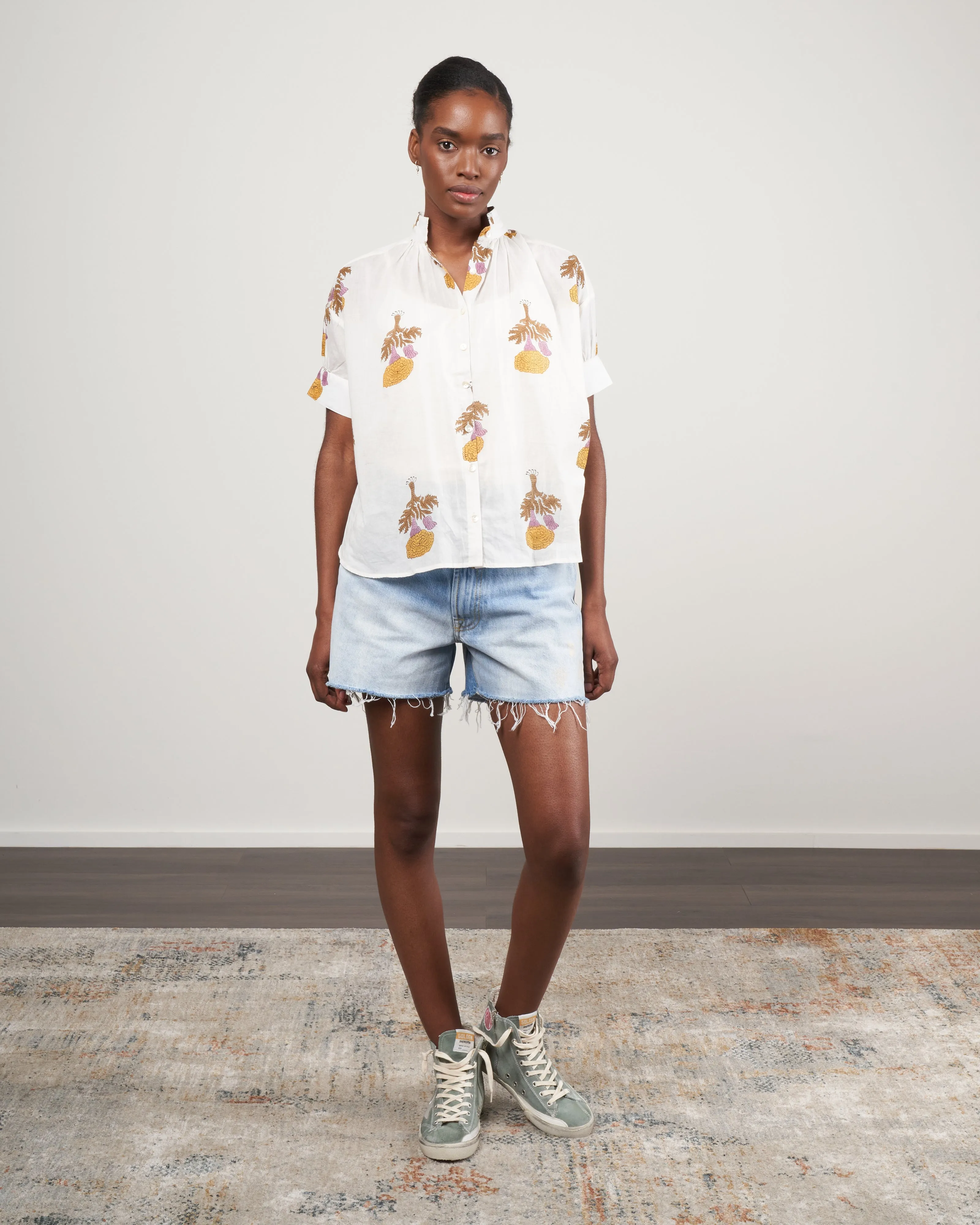 rose baggy short - stevie blue