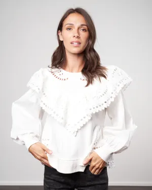 santos eyelet sweatshirt - white