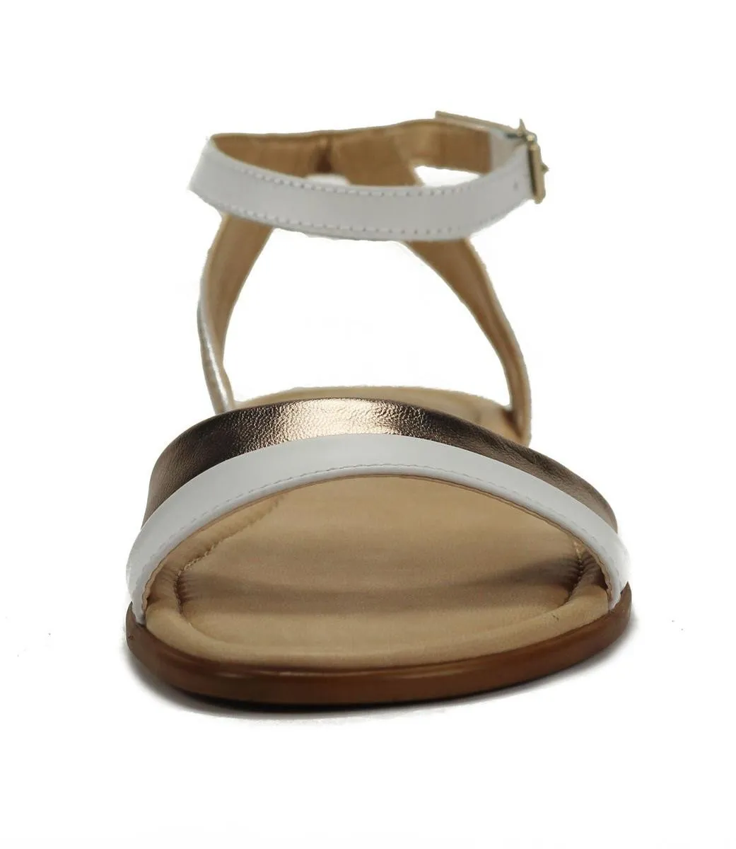 Seychelles for Women: Wont Stop Whiskey White Gold Leather Sandal