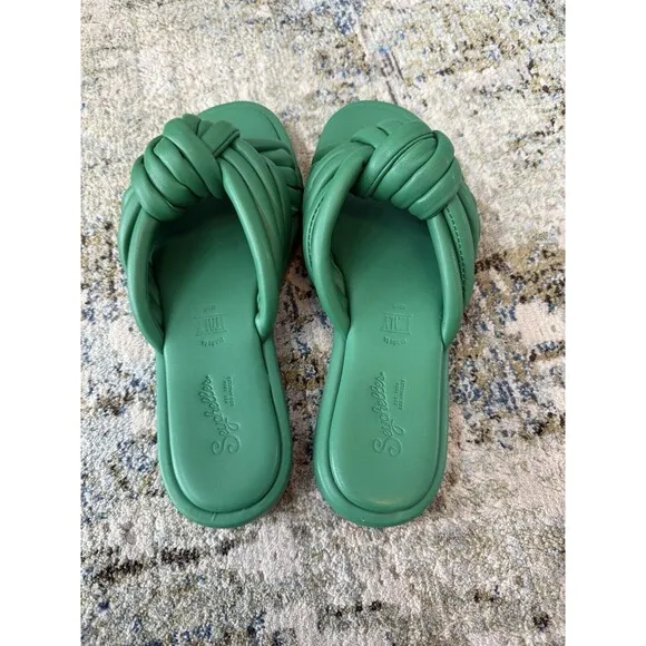 seychelles sandals wicked green italy knotted size 8 HTF style
