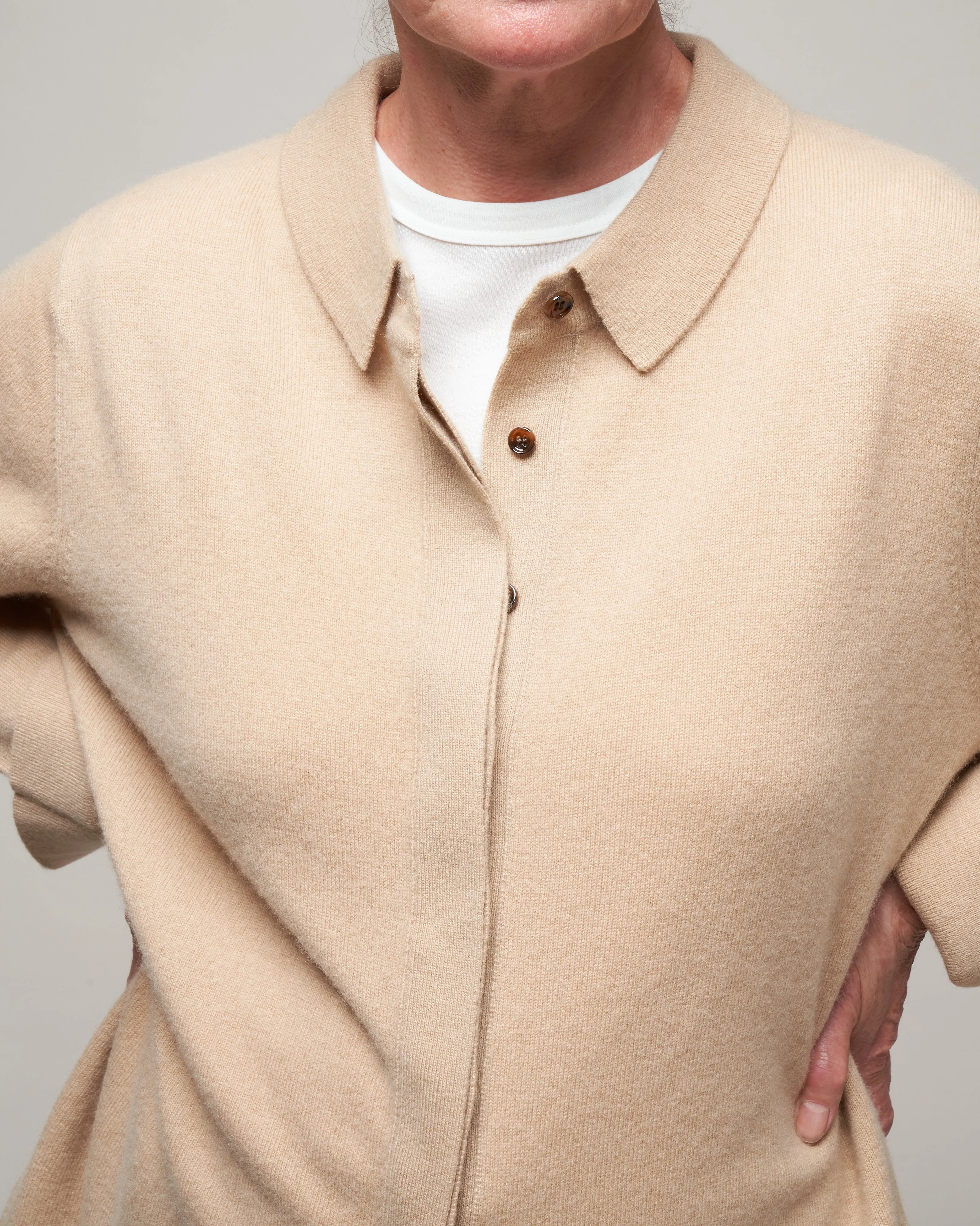 shirt cardigan - peanut butter