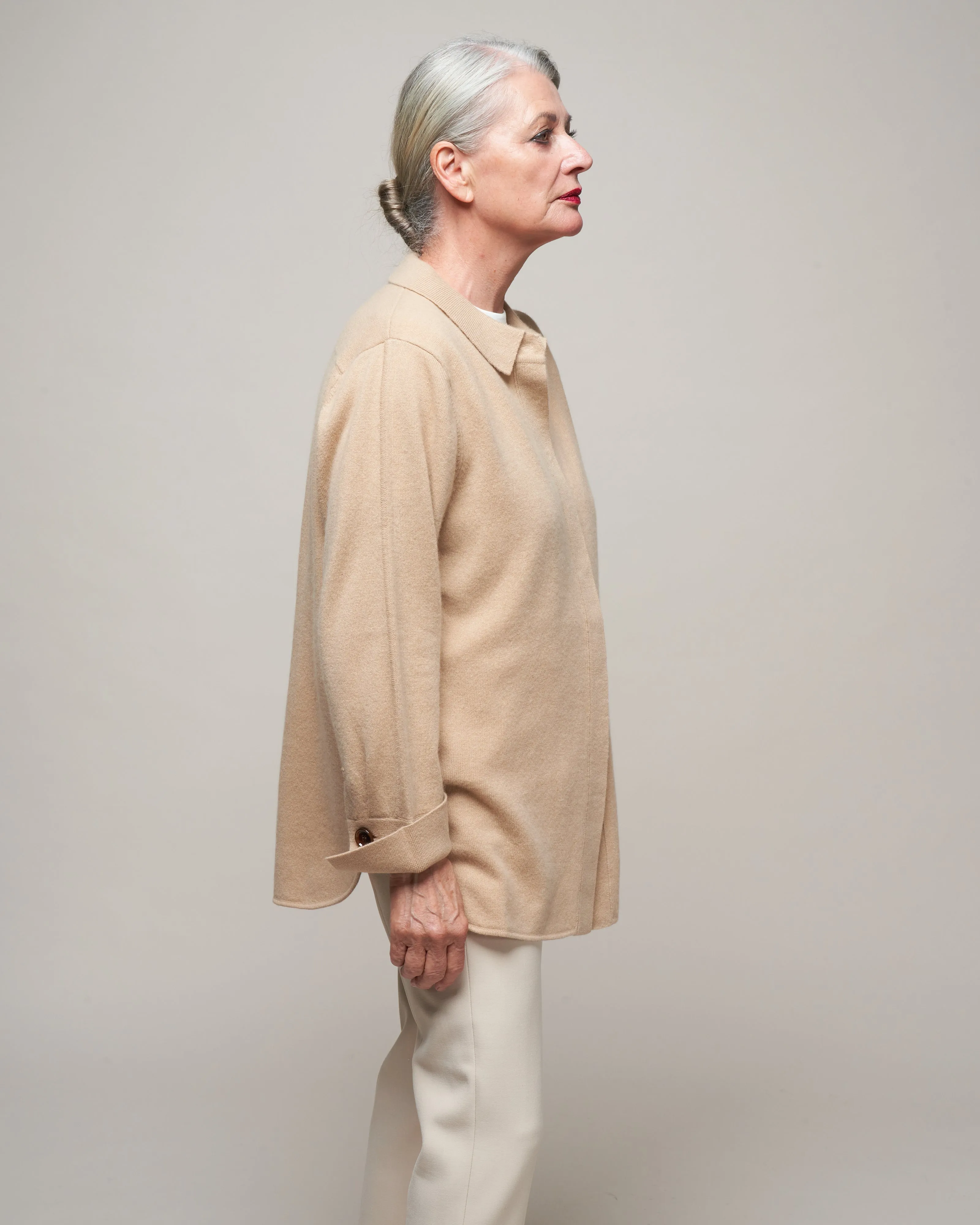 shirt cardigan - peanut butter