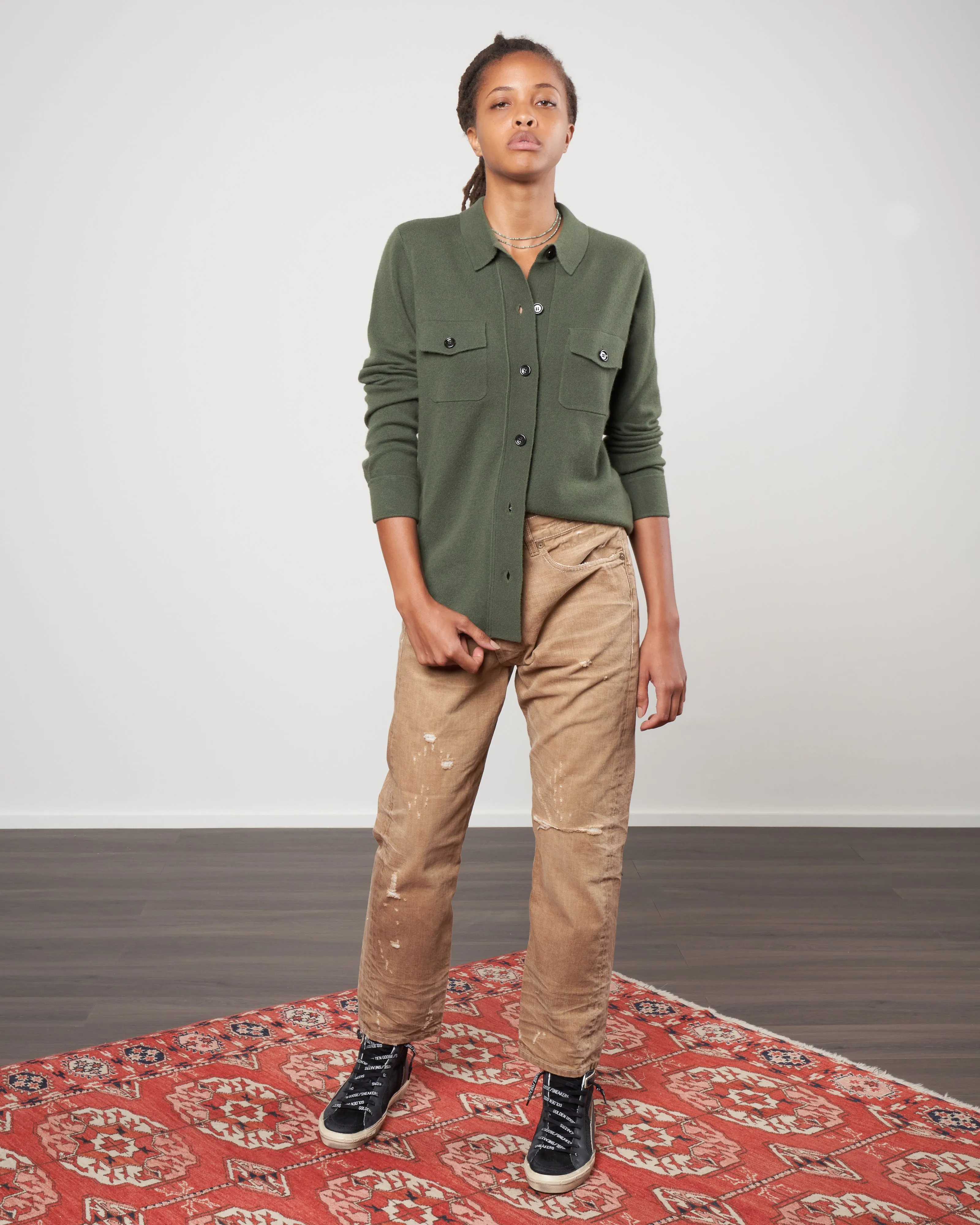 shirt jacket with pockets - cedar