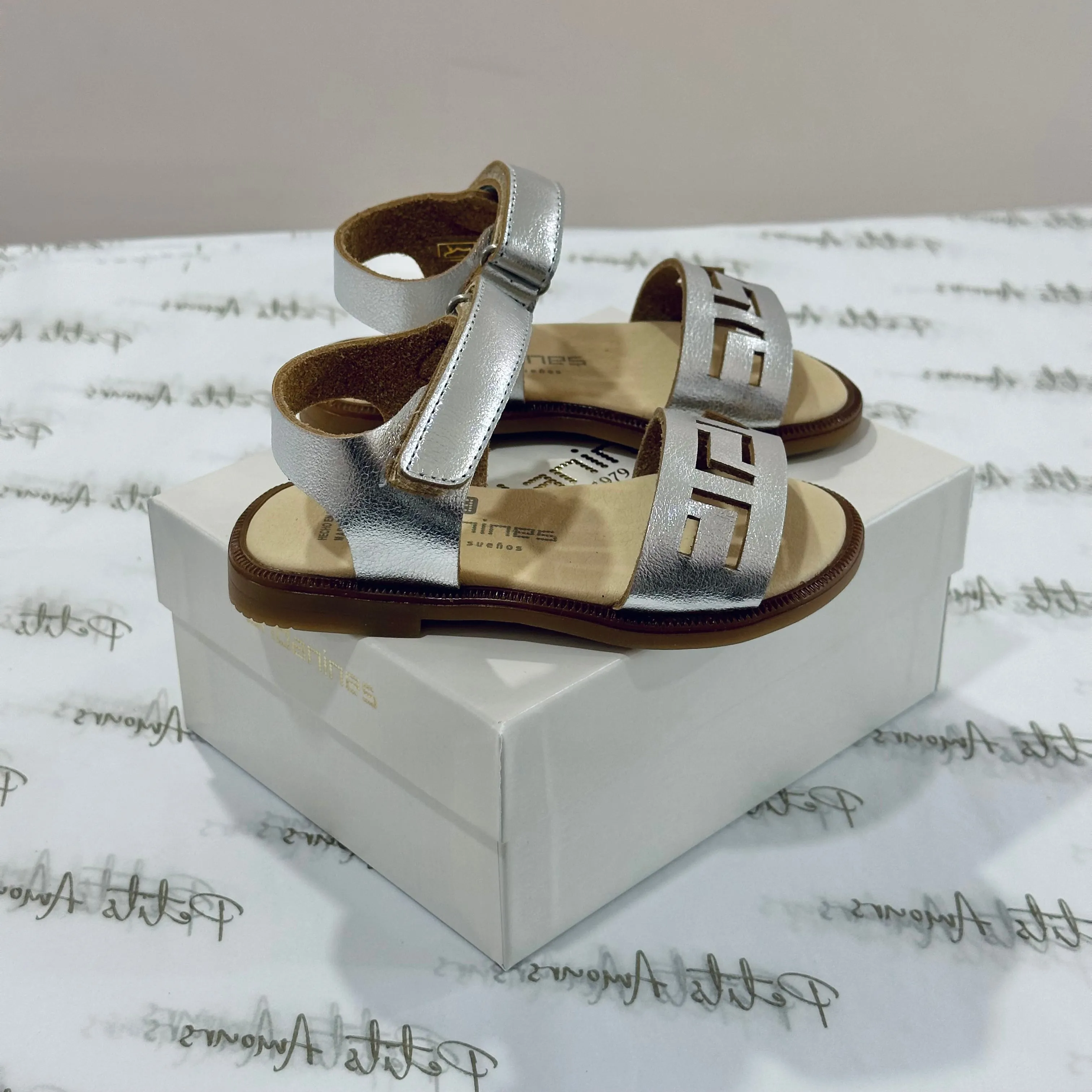 Silver Leather Sandals