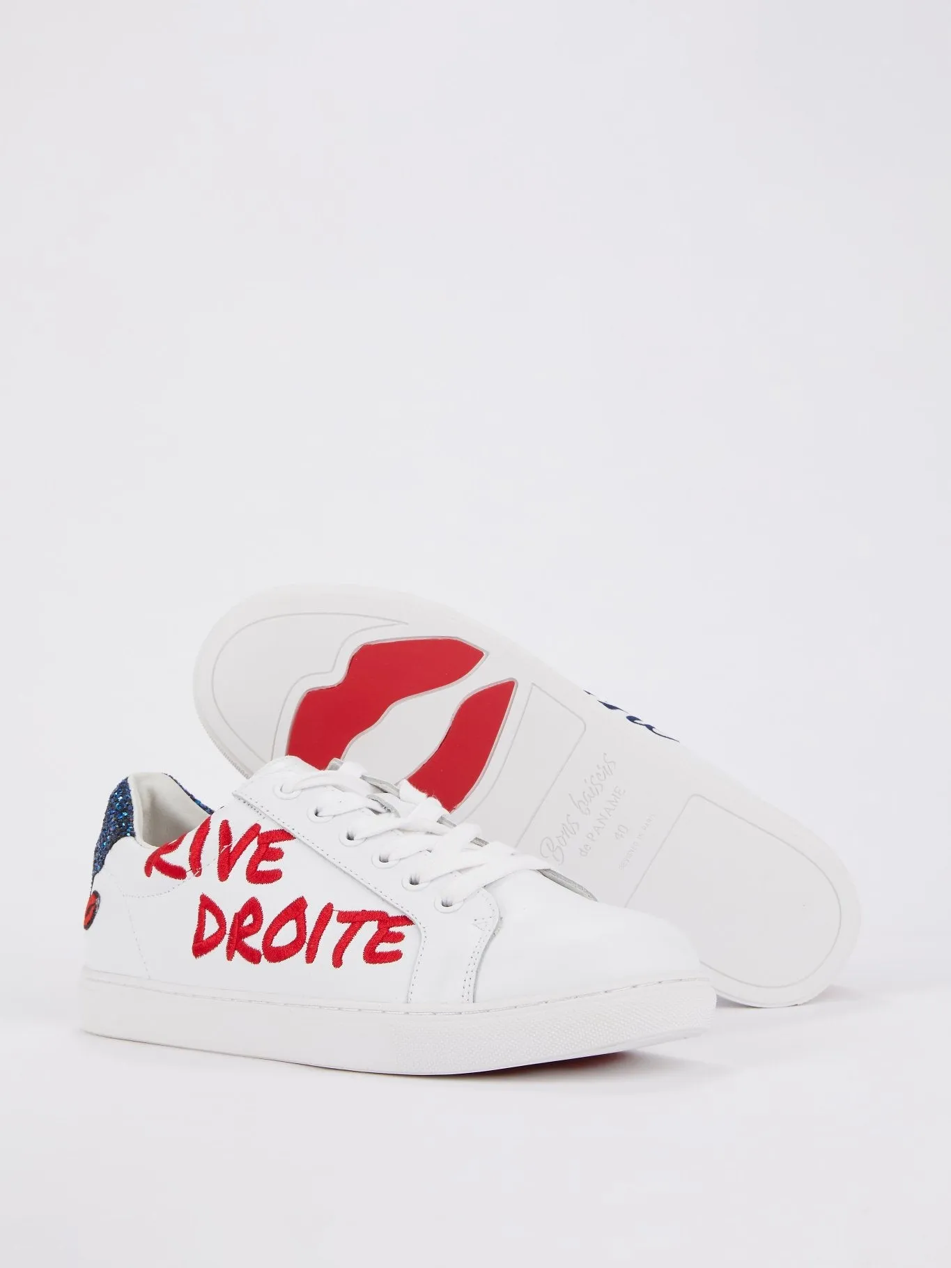 Simone Mismatched Sequin Heel Patch Sneakers