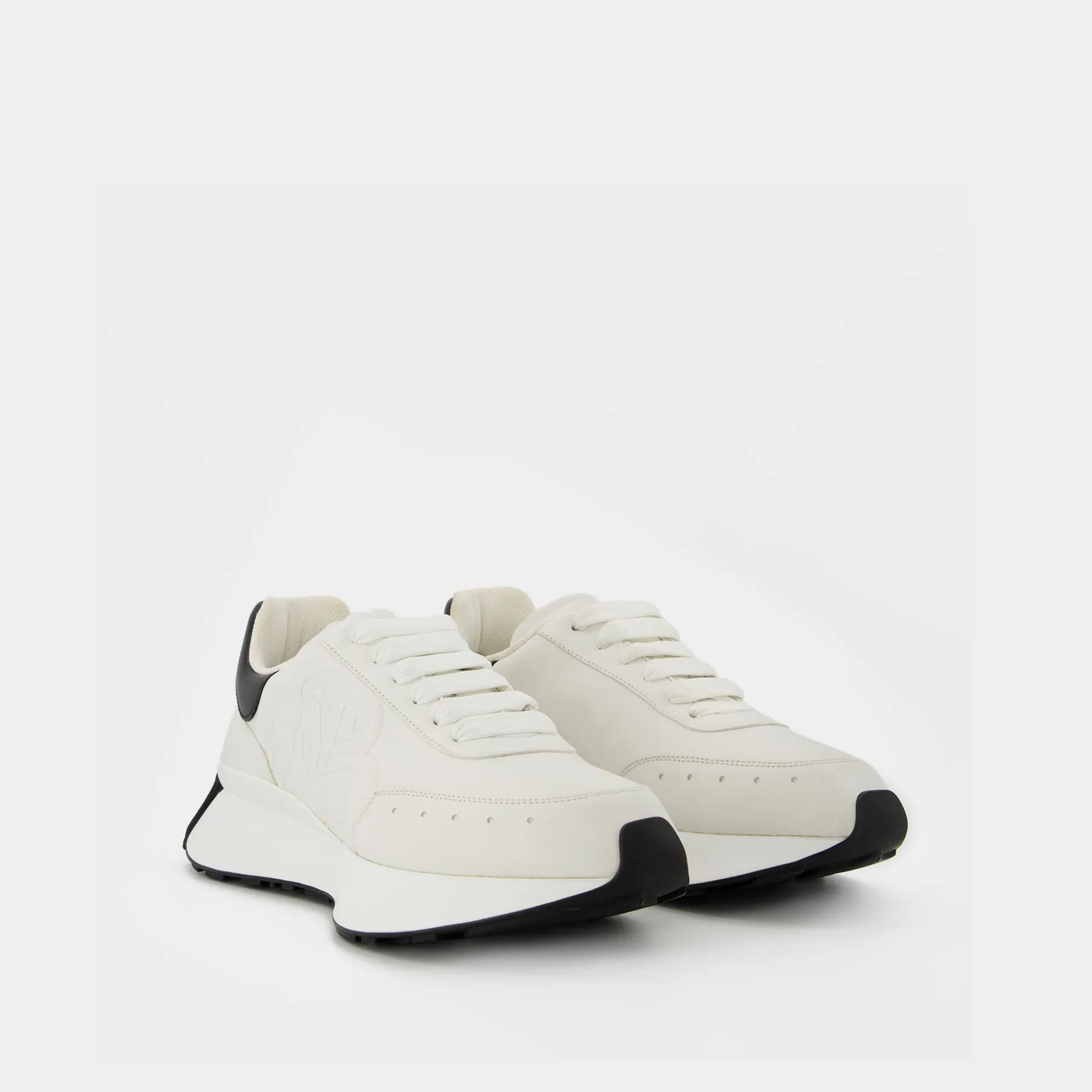 Sprint Runner Sneakers - Alexander Mcqueen - White/Black - Leather