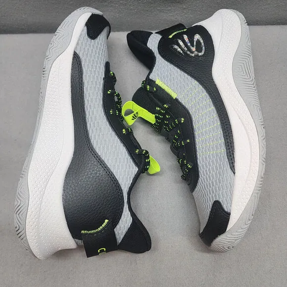 Steph Curry Under Armour 6Y Youth 3Z7 Black Gray Yellow Tennis Shoes Sneaker