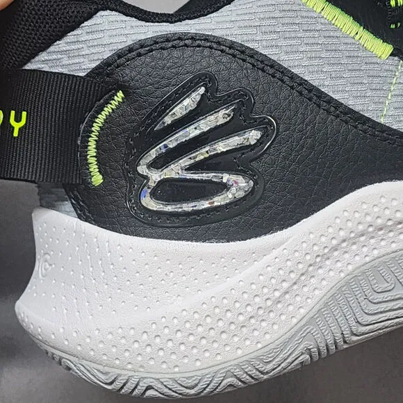 Steph Curry Under Armour 6Y Youth 3Z7 Black Gray Yellow Tennis Shoes Sneaker