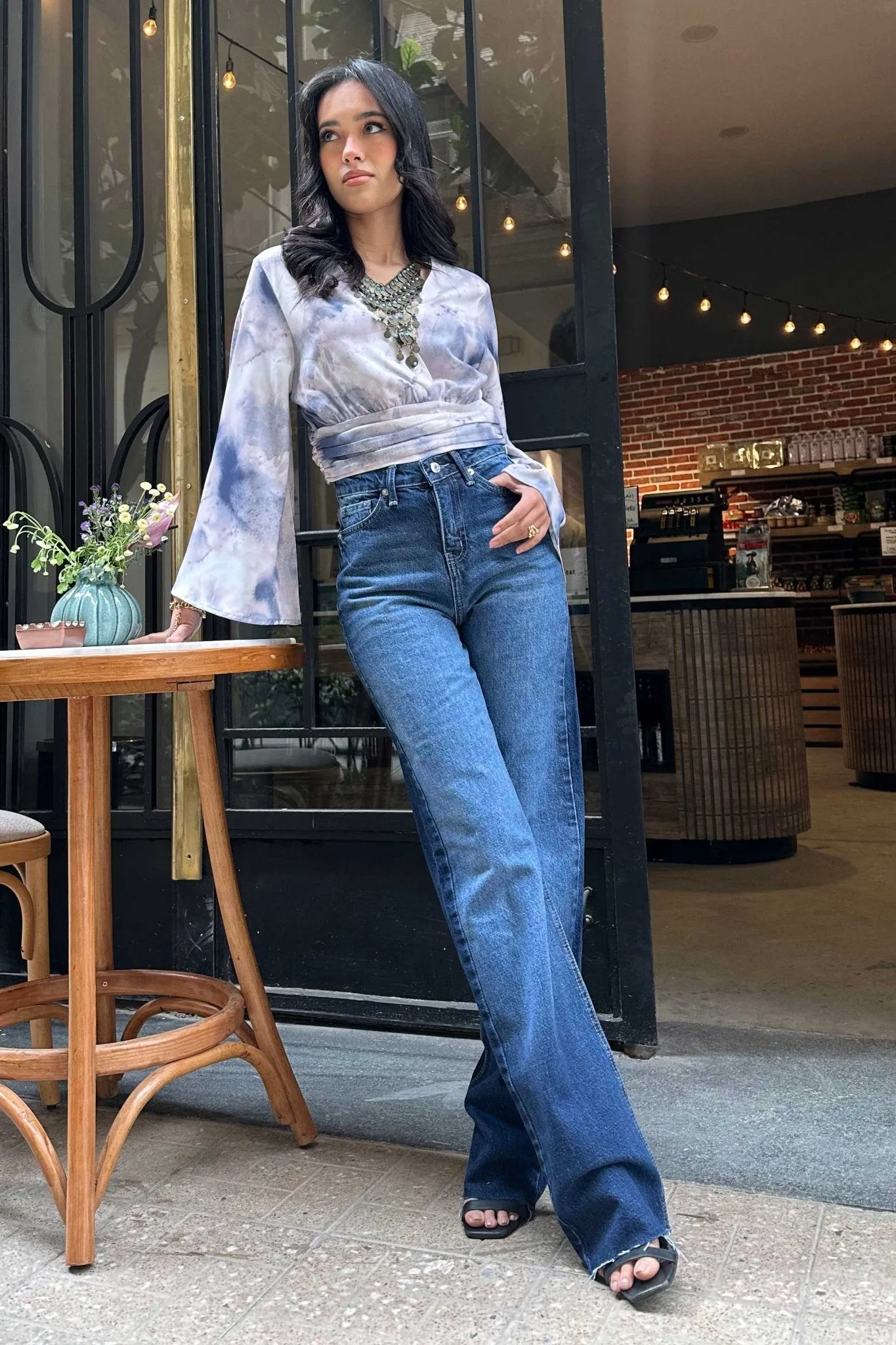 Straight Jeans - Deep Navy Blue Washed Jeans.