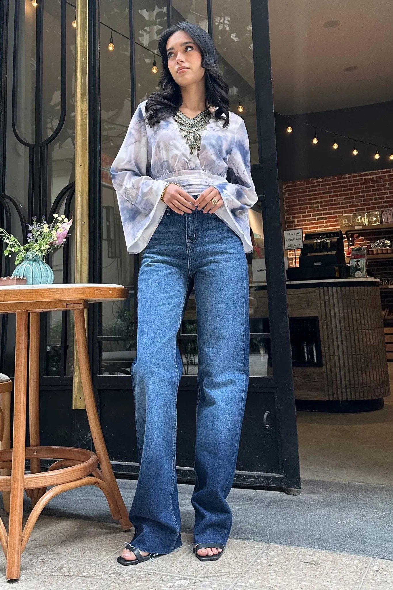Straight Jeans - Deep Navy Blue Washed Jeans.