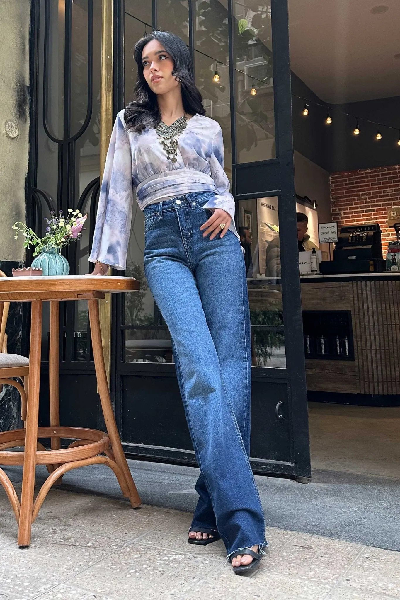 Straight Jeans - Deep Navy Blue Washed Jeans.