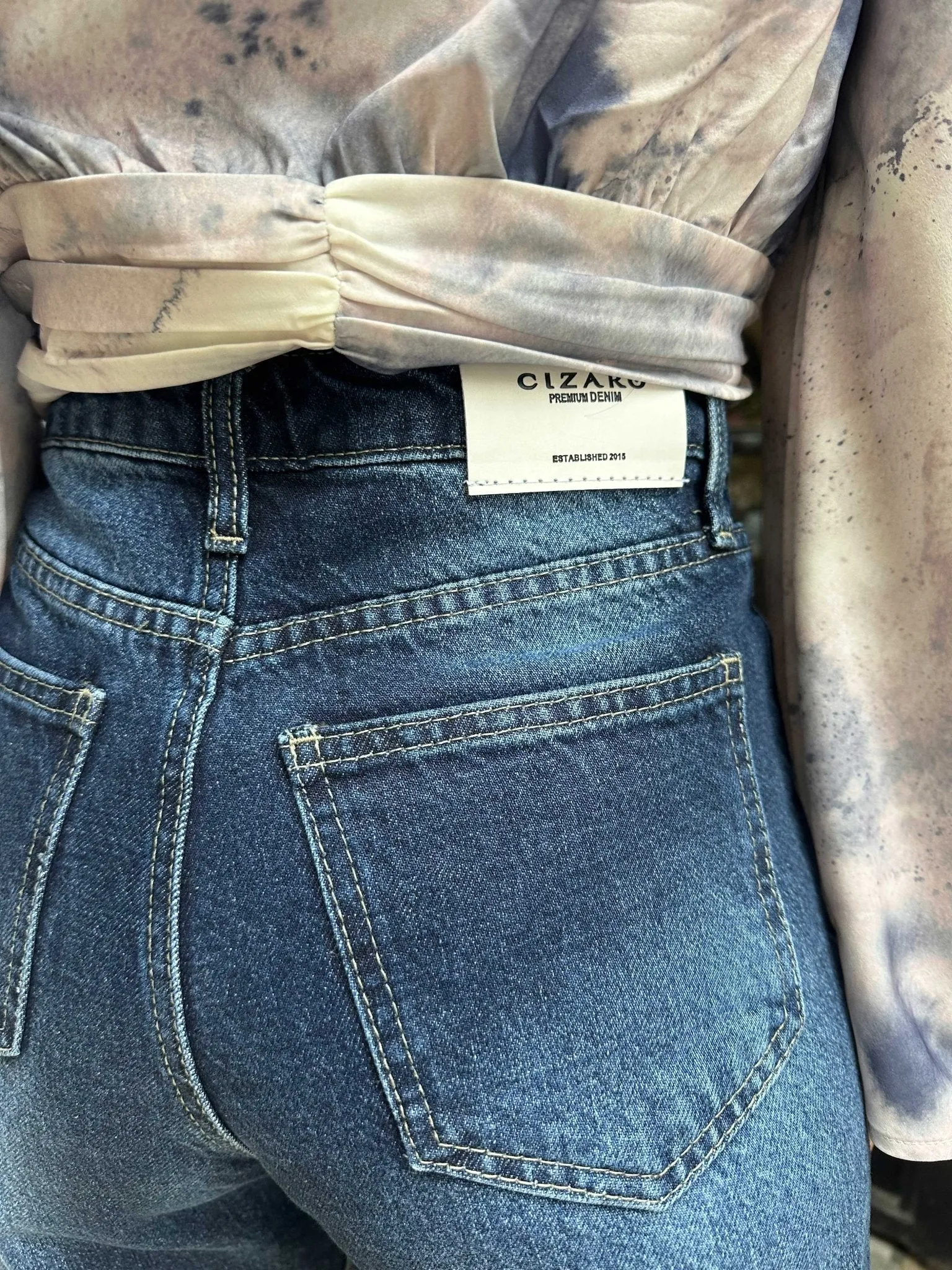 Straight Jeans - Deep Navy Blue Washed Jeans.