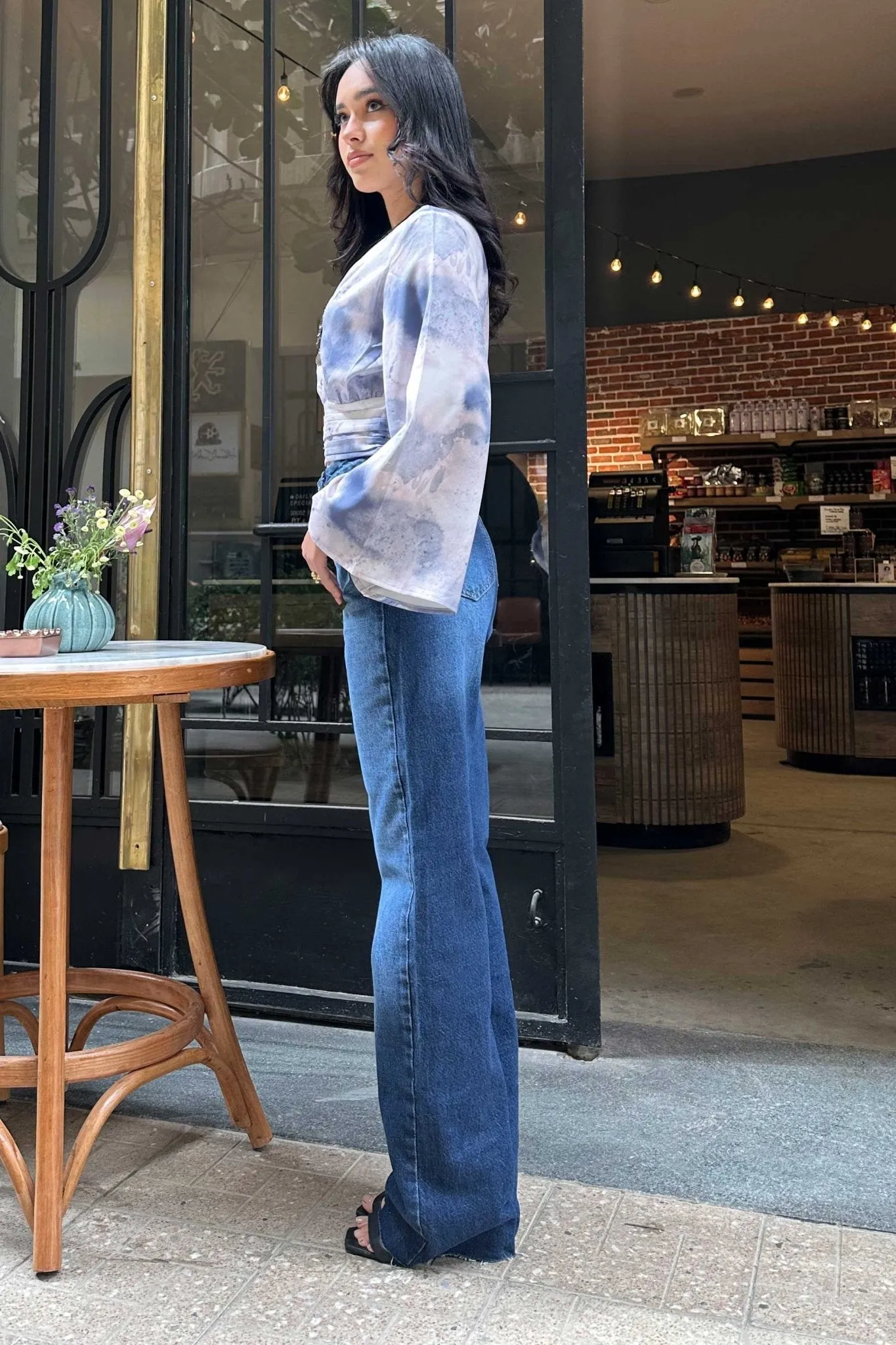 Straight Jeans - Deep Navy Blue Washed Jeans.