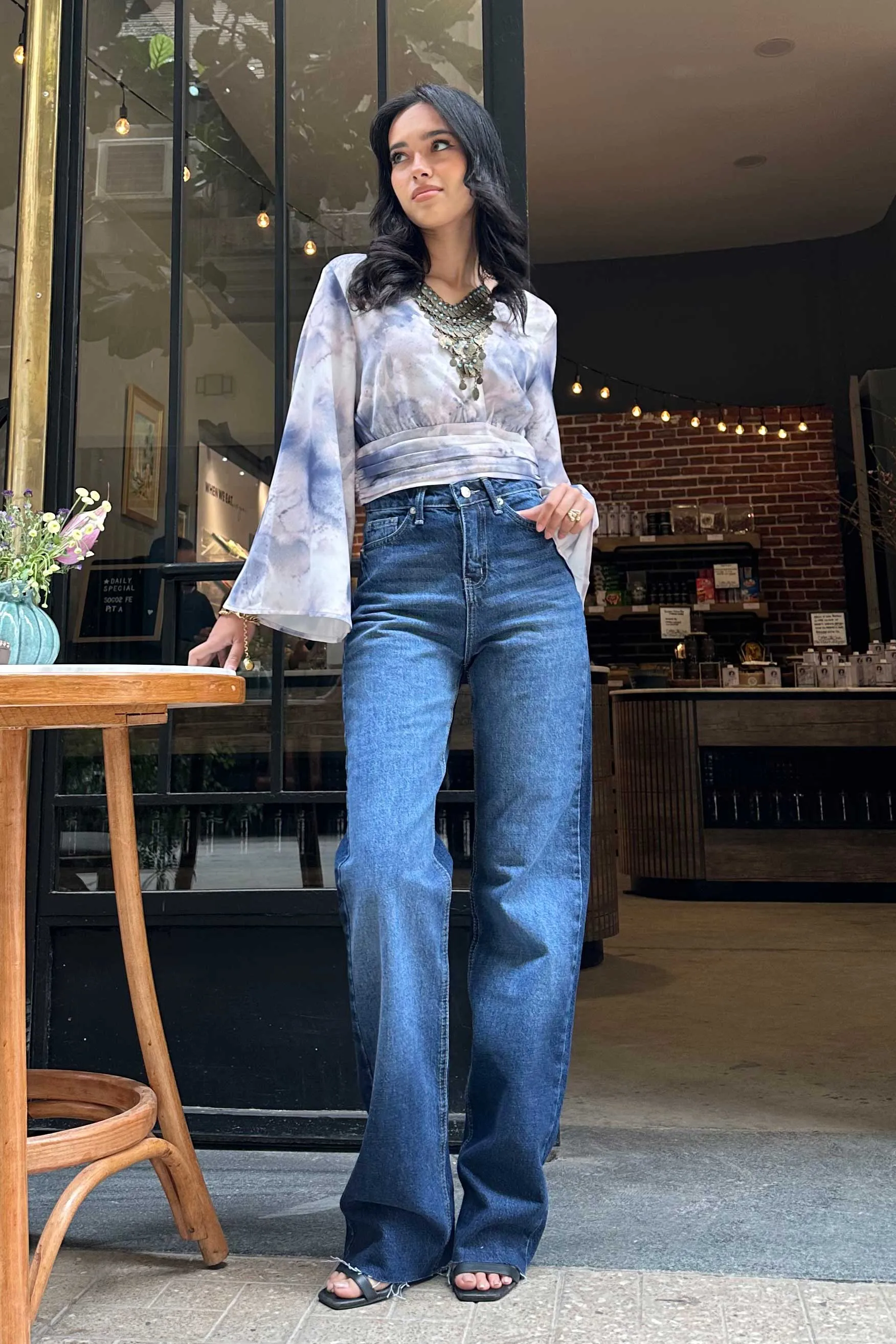Straight Jeans - Deep Navy Blue Washed Jeans.
