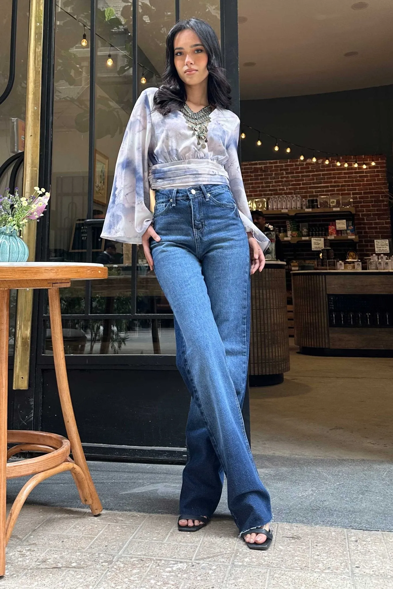 Straight Jeans - Deep Navy Blue Washed Jeans.