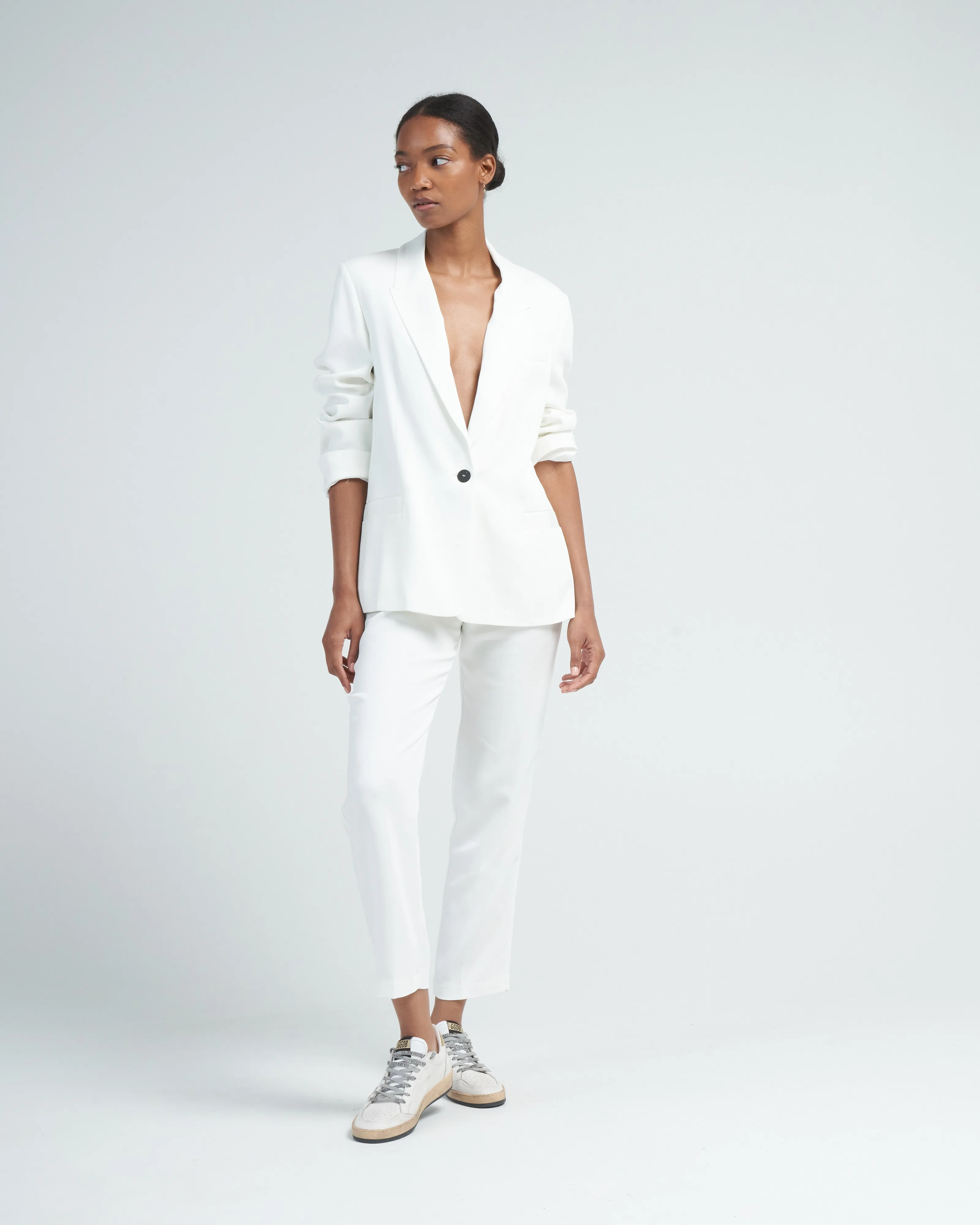 stretch crepe cady boxy jacket