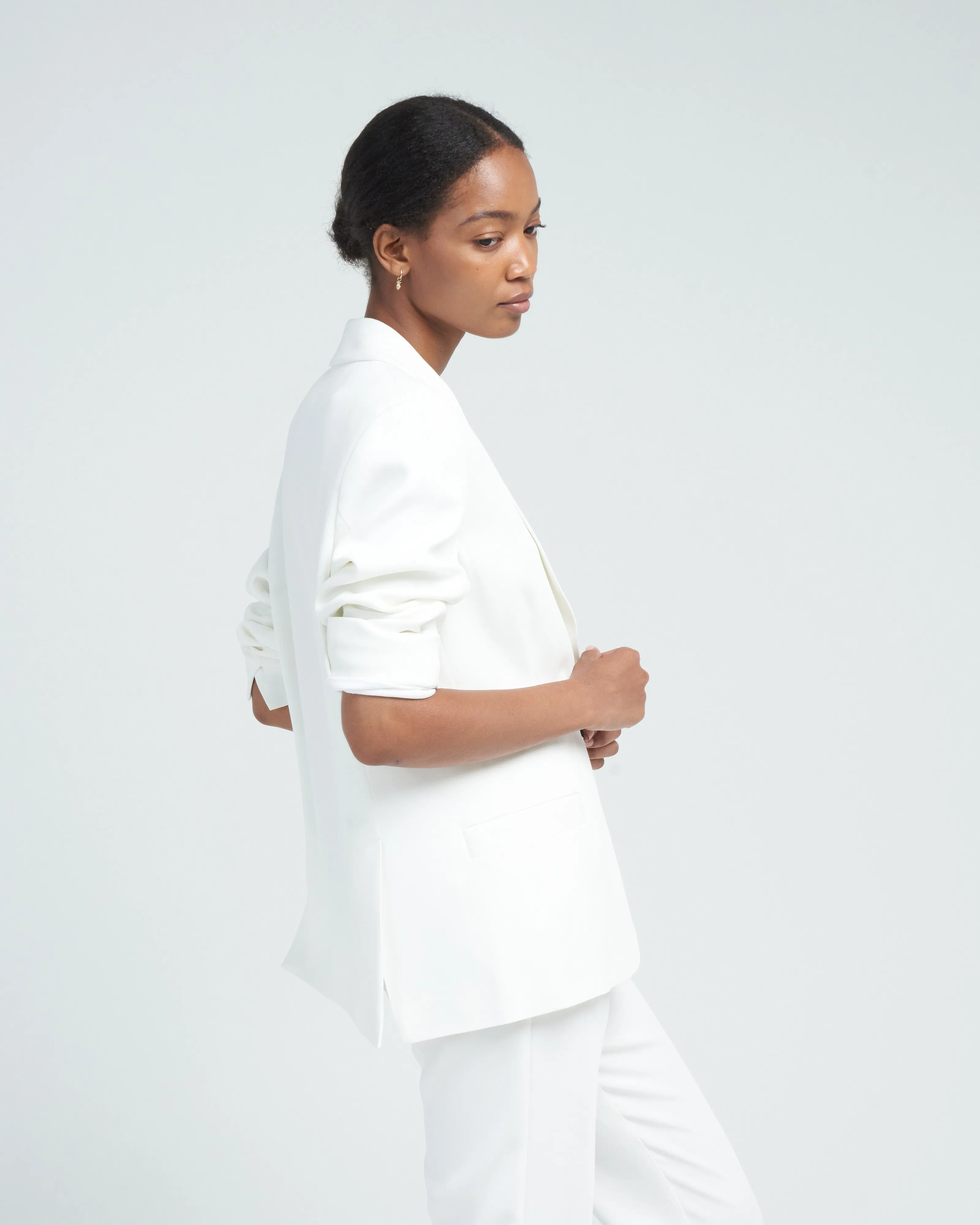 stretch crepe cady boxy jacket