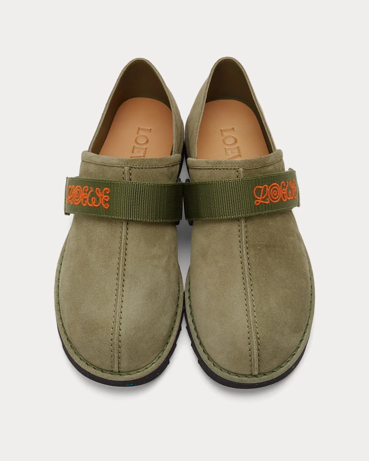 Suede Khaki Slip Ons