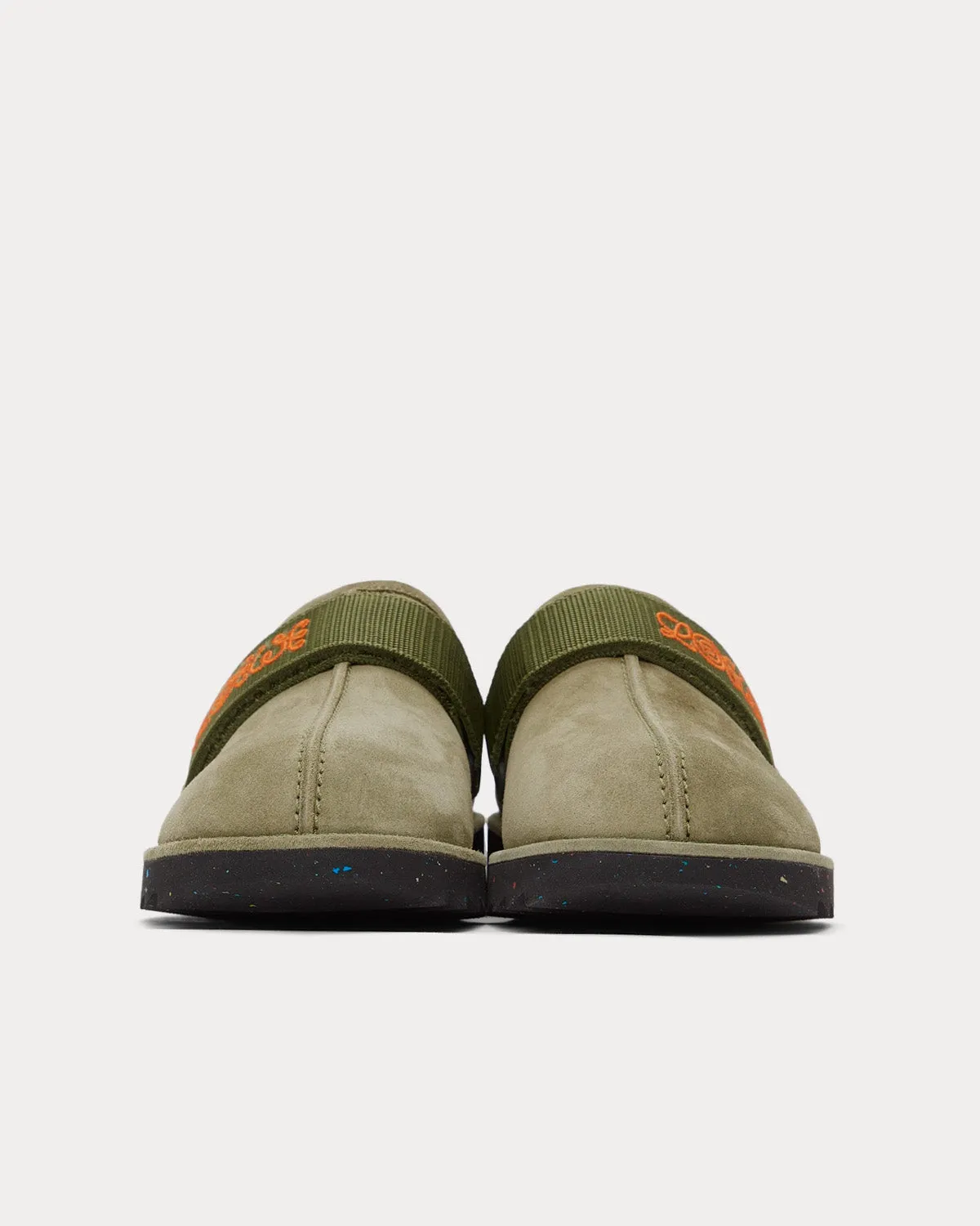 Suede Khaki Slip Ons