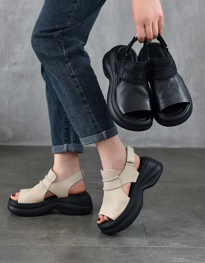 Summer Open Toe Platform Sandals Slingback