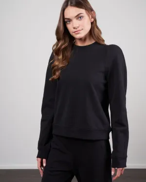 sweatshirt sculpted shoulder sweatshirt - black