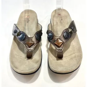 TAOS Red Willow Wanda Leather Thong Flip Flop Sandals Women's SZ 7 US 38 EU EUC