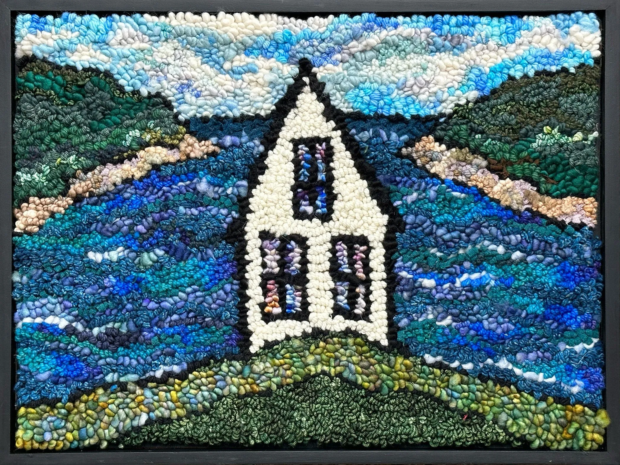 The Bay through the window 21.5" x 16" Framed