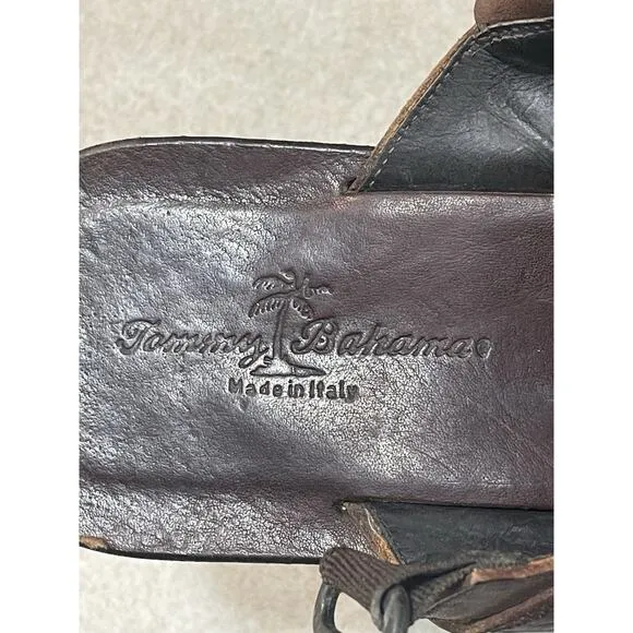 Tommy Bahama Brown Espresso Leather Fisherman Summer Sandal Men’s Size 11~Italy