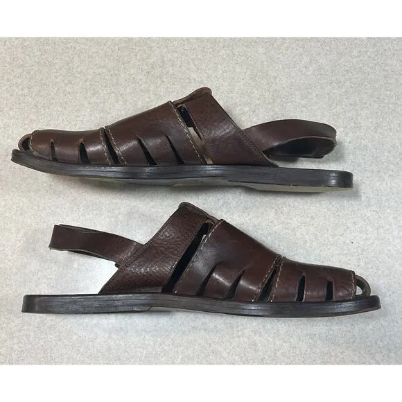 Tommy Bahama Brown Espresso Leather Fisherman Summer Sandal Men’s Size 11~Italy