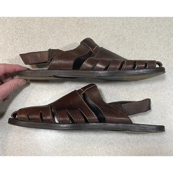 Tommy Bahama Brown Espresso Leather Fisherman Summer Sandal Men’s Size 11~Italy