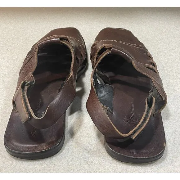 Tommy Bahama Brown Espresso Leather Fisherman Summer Sandal Men’s Size 11~Italy