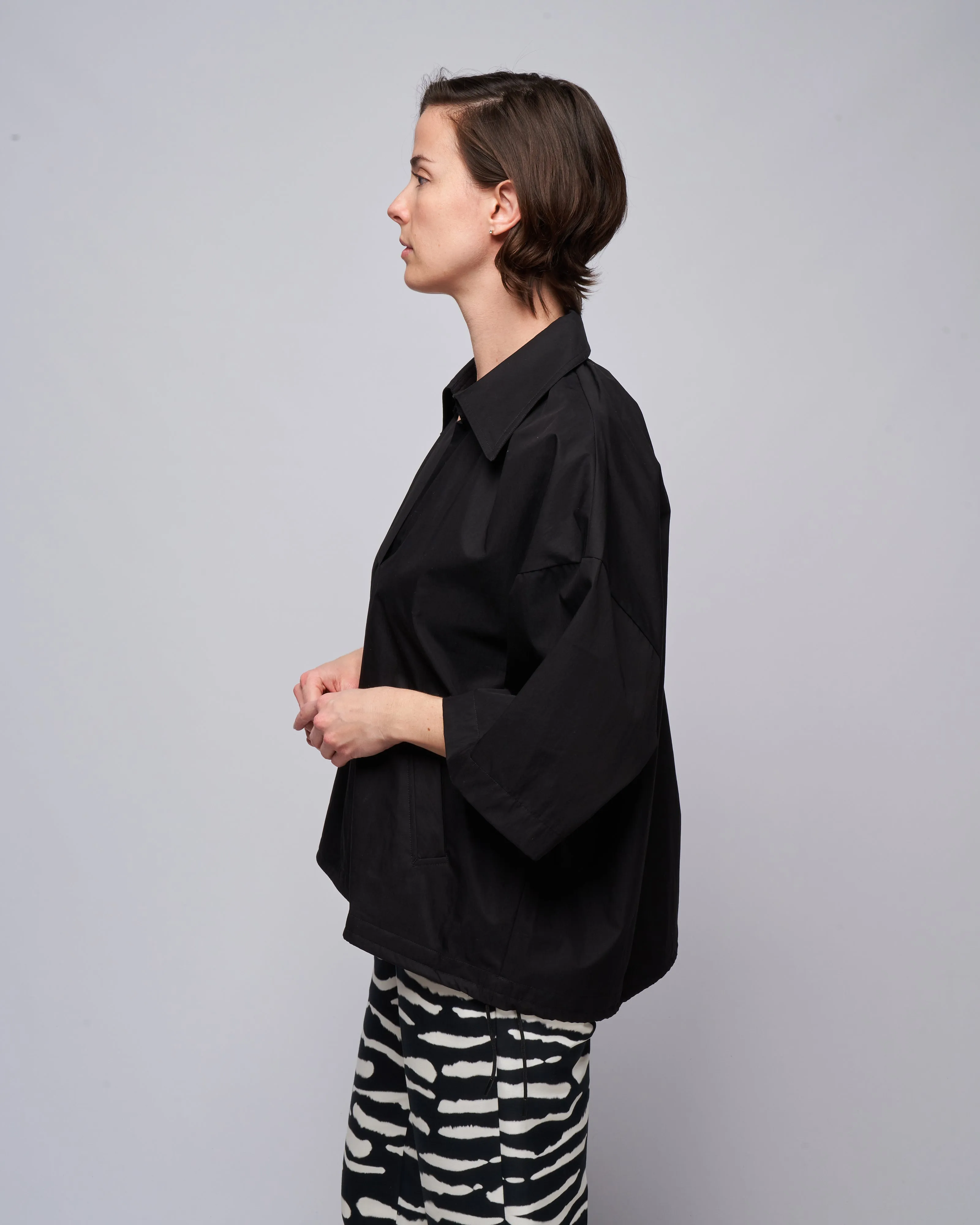top with hemstring - black