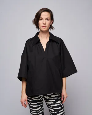 top with hemstring - black