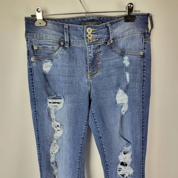 TORRID Skinny Destressed Stretchy High Waist Jeans Sz 10R EUC