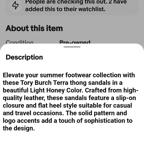 Tory Burch Terra Thong Honey Tan Flip Flops 9