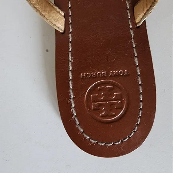 Tory Burch Terra Thong Honey Tan Flip Flops 9