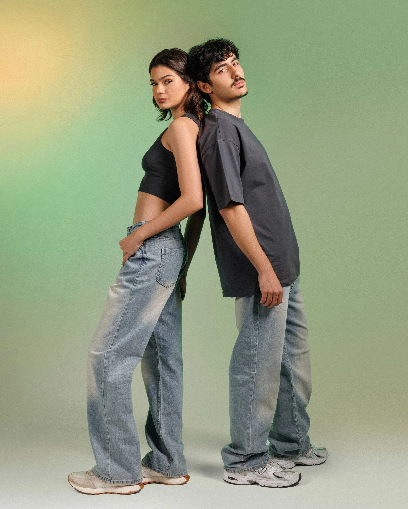 Unisex | Wide Leg - Light Blue Dirty Jeans