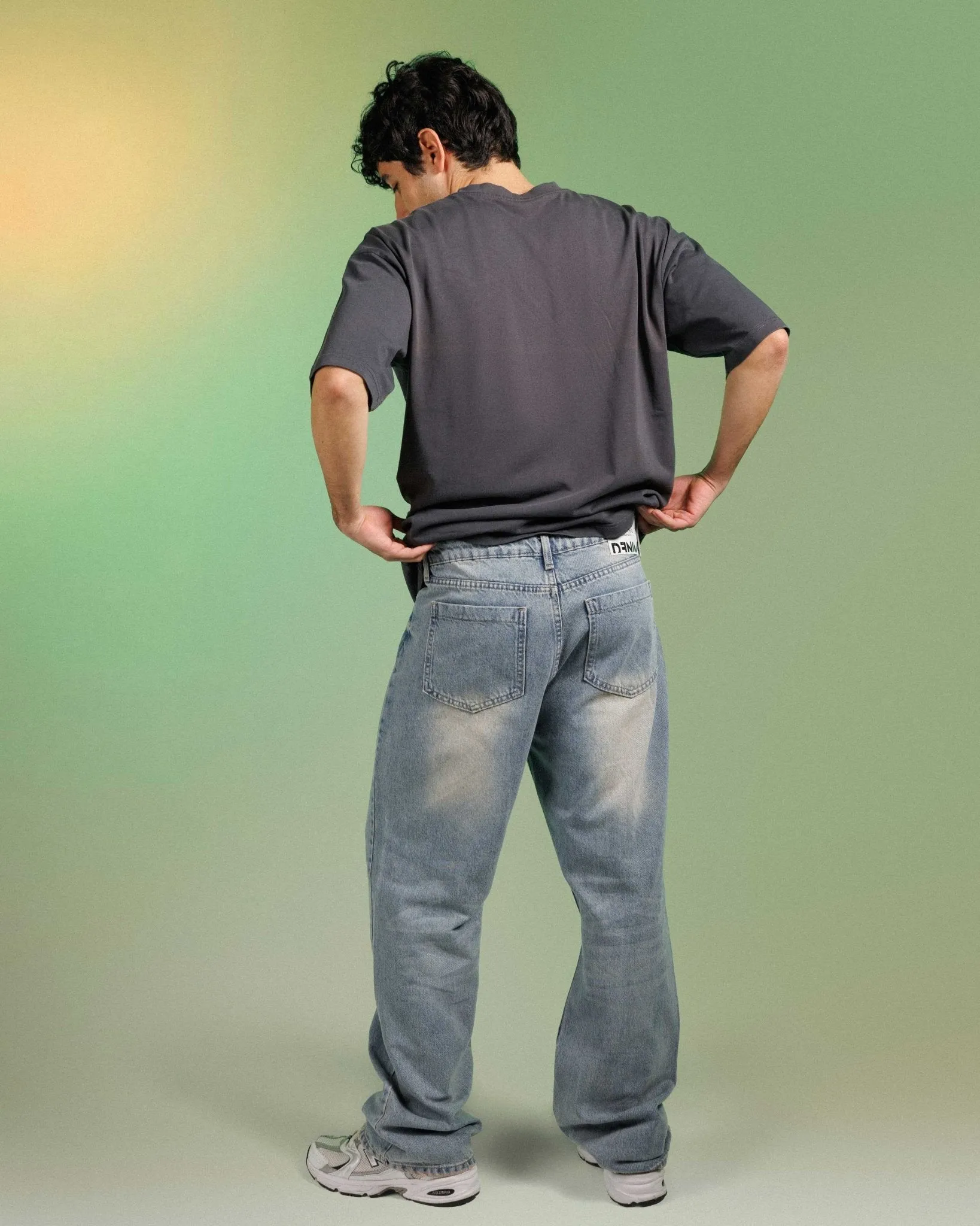 Unisex | Wide Leg - Light Blue Dirty Jeans