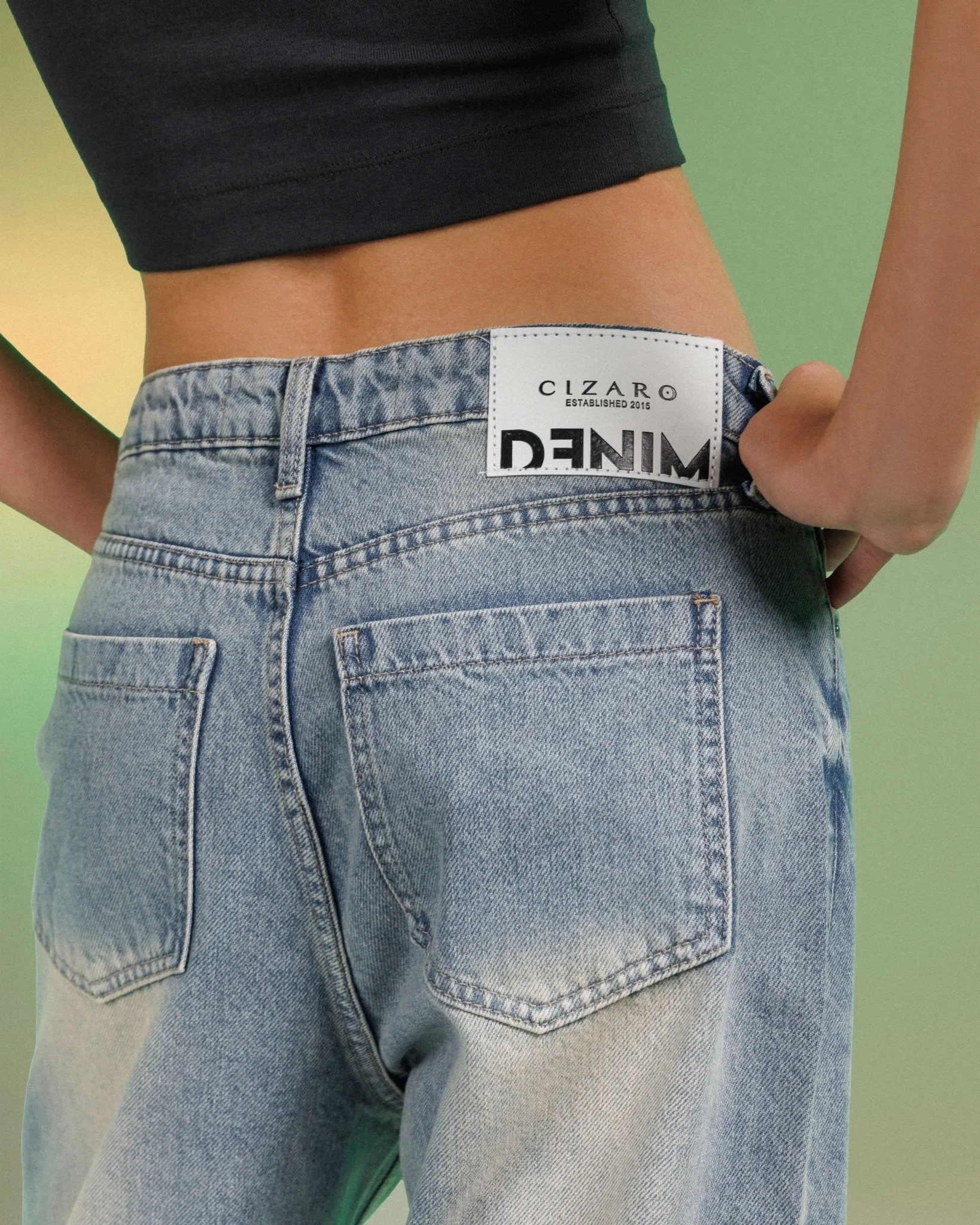 Unisex | Wide Leg - Light Blue Dirty Jeans