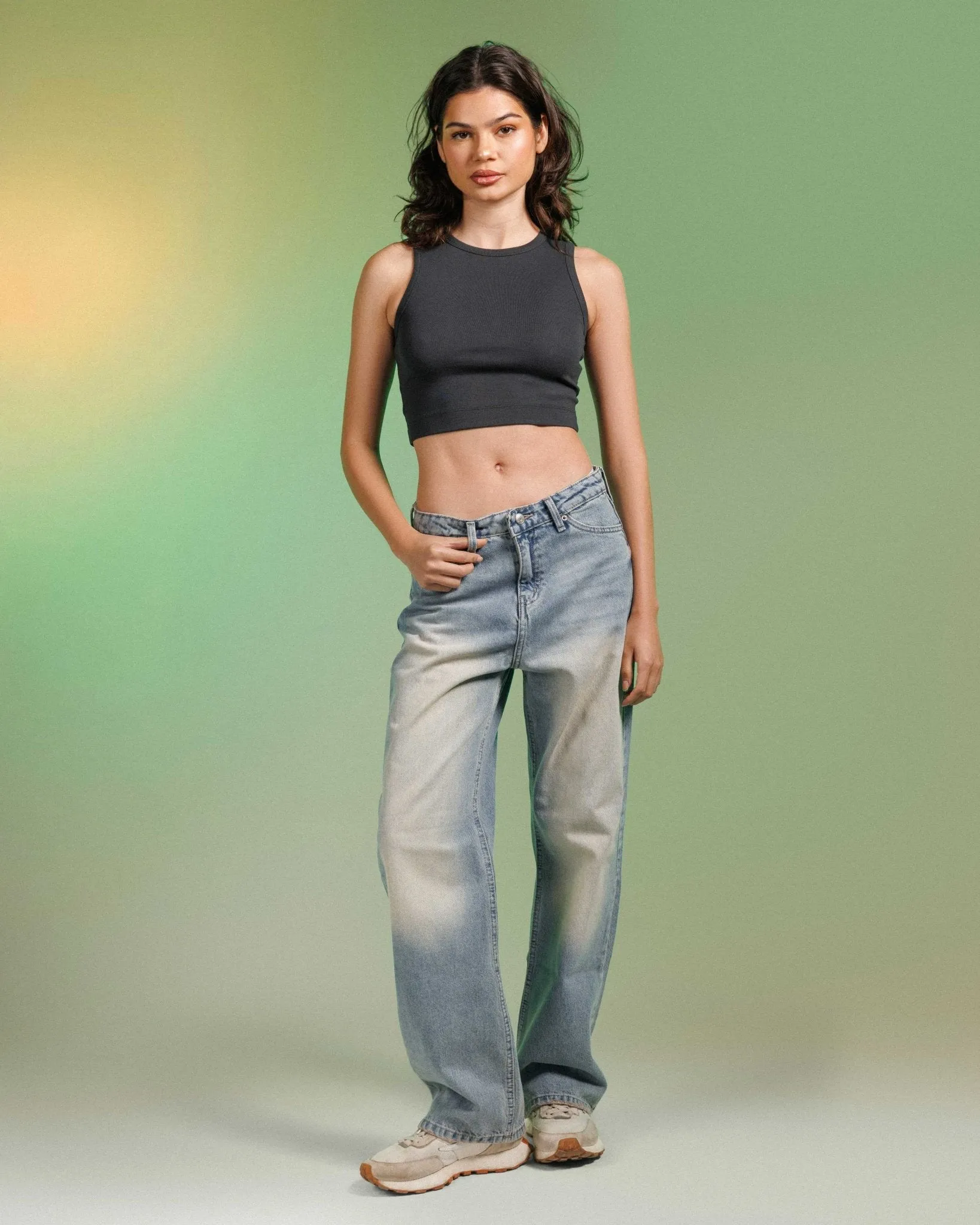 Unisex | Wide Leg - Light Blue Dirty Jeans