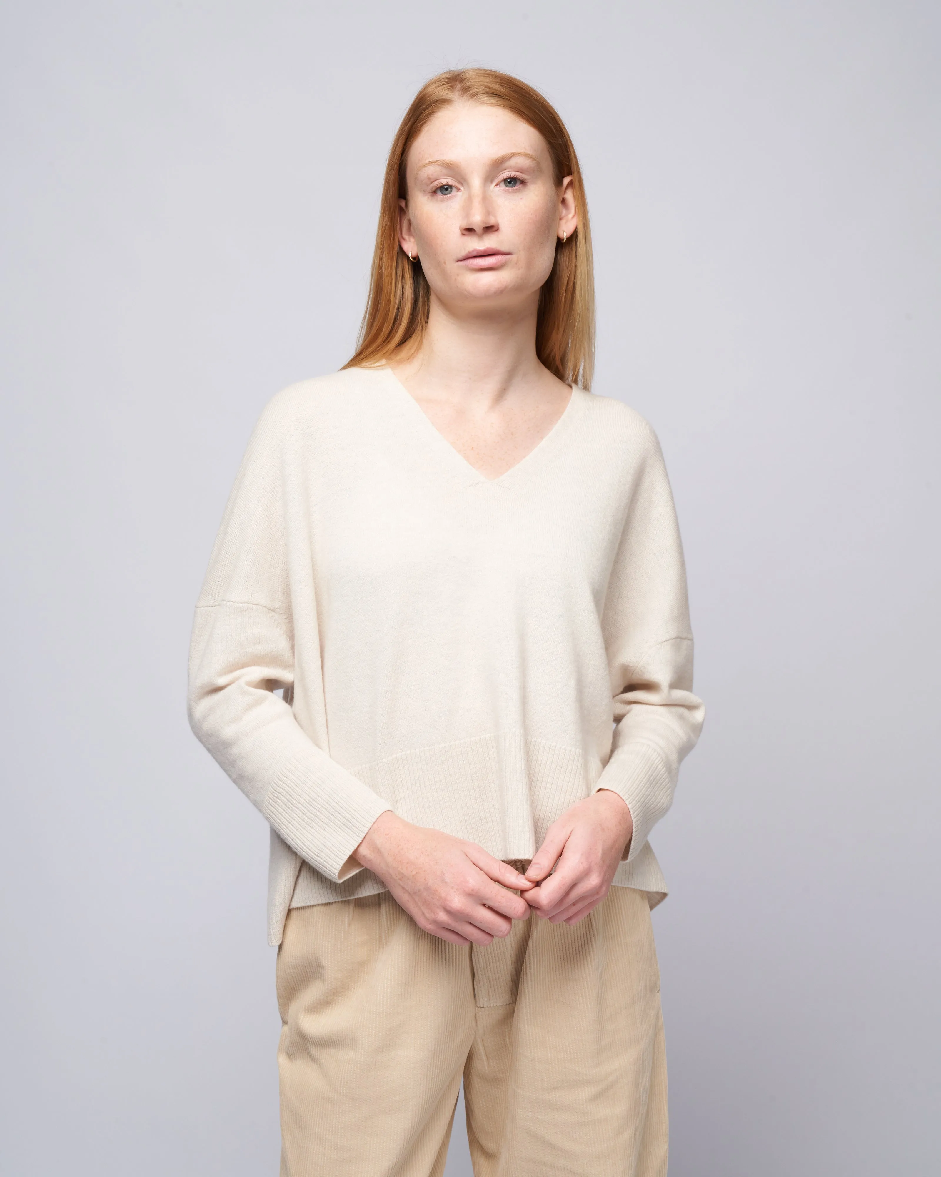 v-neck sweater - off-white