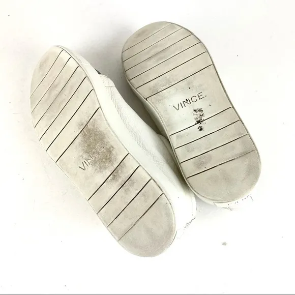 Vince Sneaker Leather Slip On Loafers Size 7 White Gray