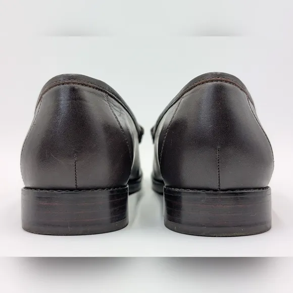 Vionic Waverly Croc Embossed Penny Brown Leather Slip On Loafers Women's 8.5