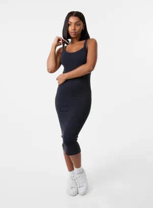 Washed Ribbed Racer Dress