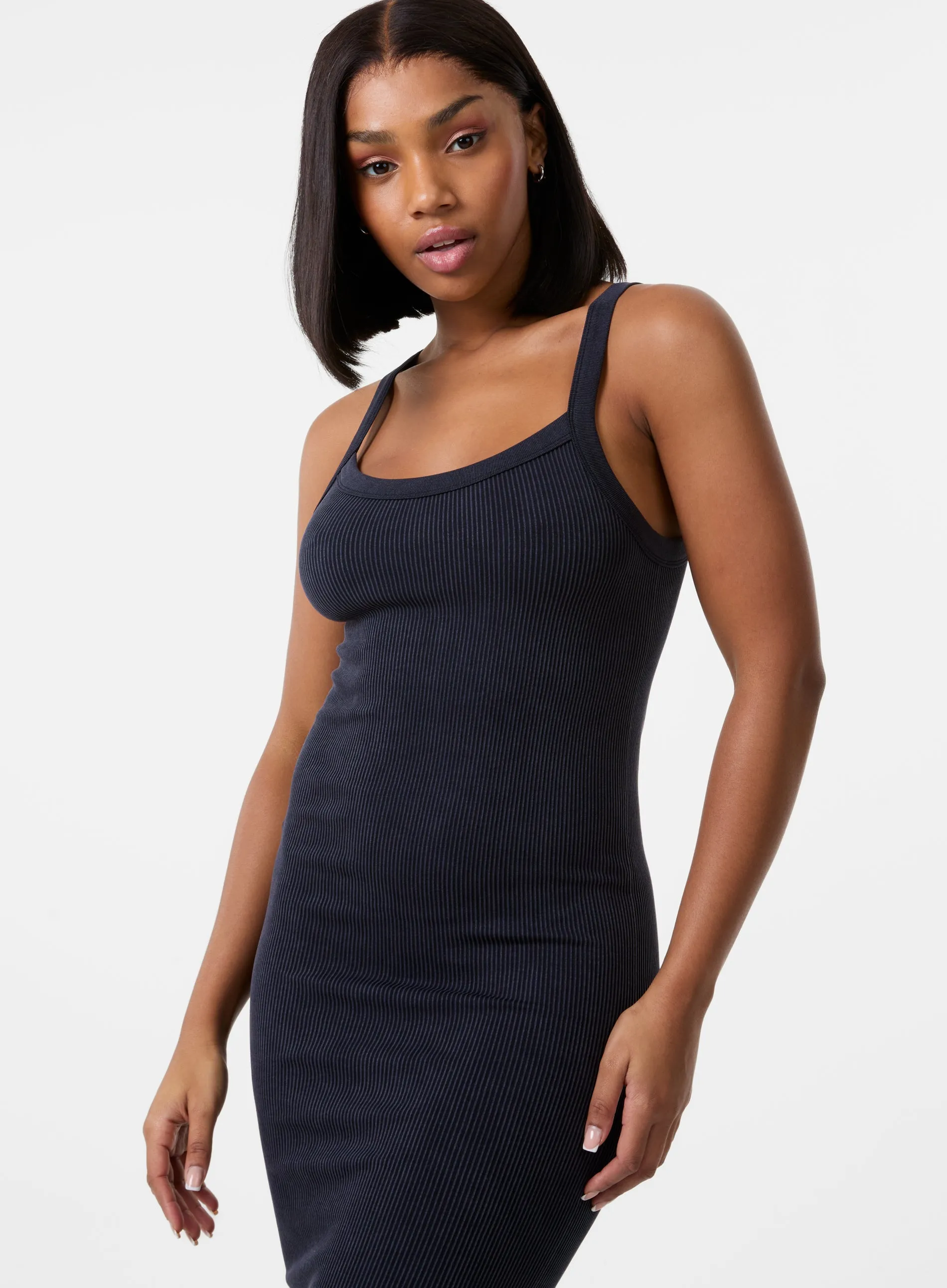 Washed Ribbed Racer Dress