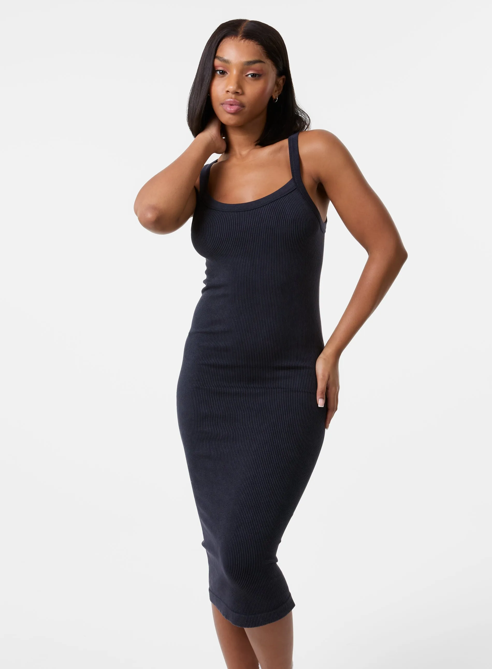 Washed Ribbed Racer Dress