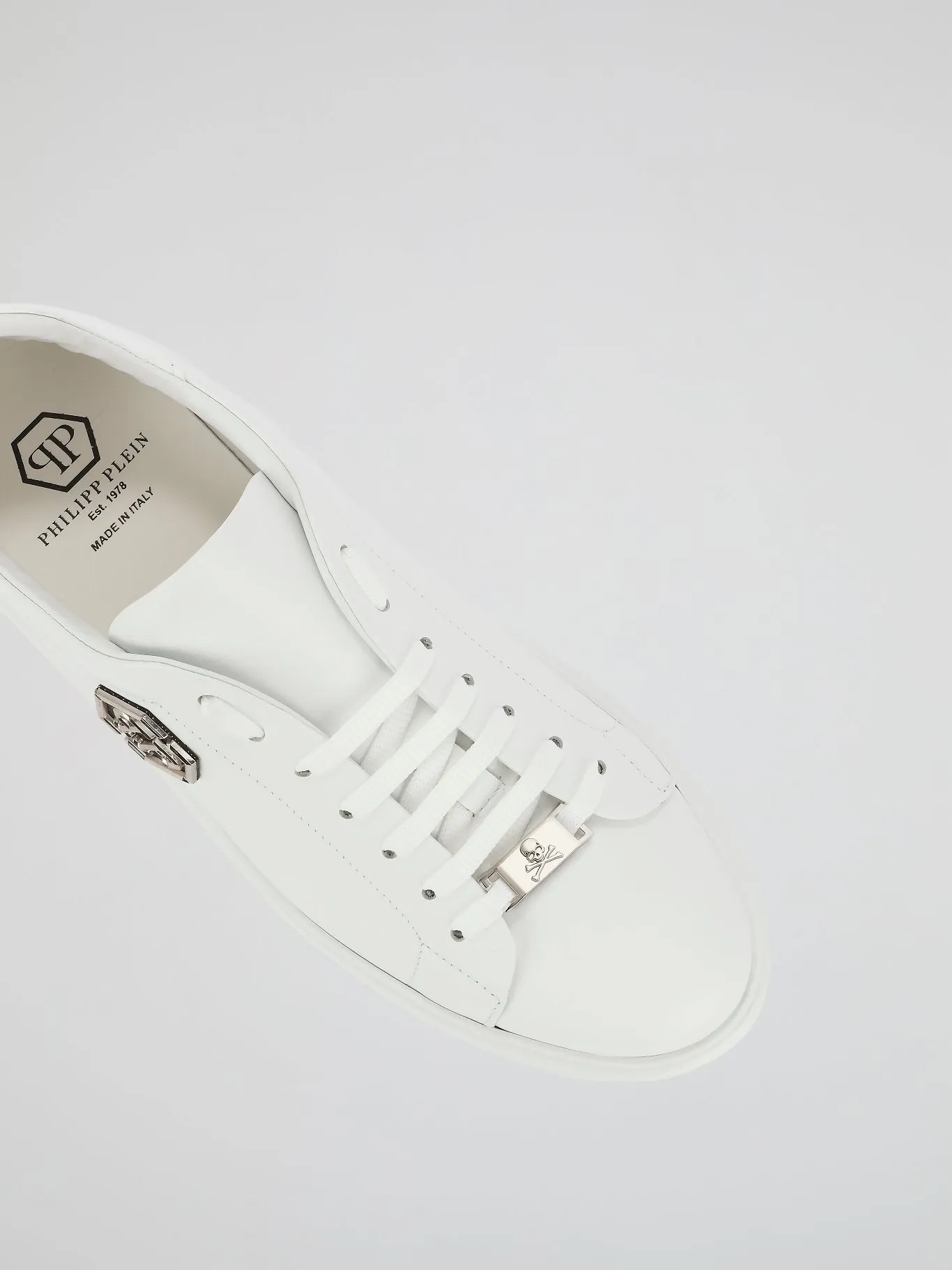 White Monogram Leather Sneakers