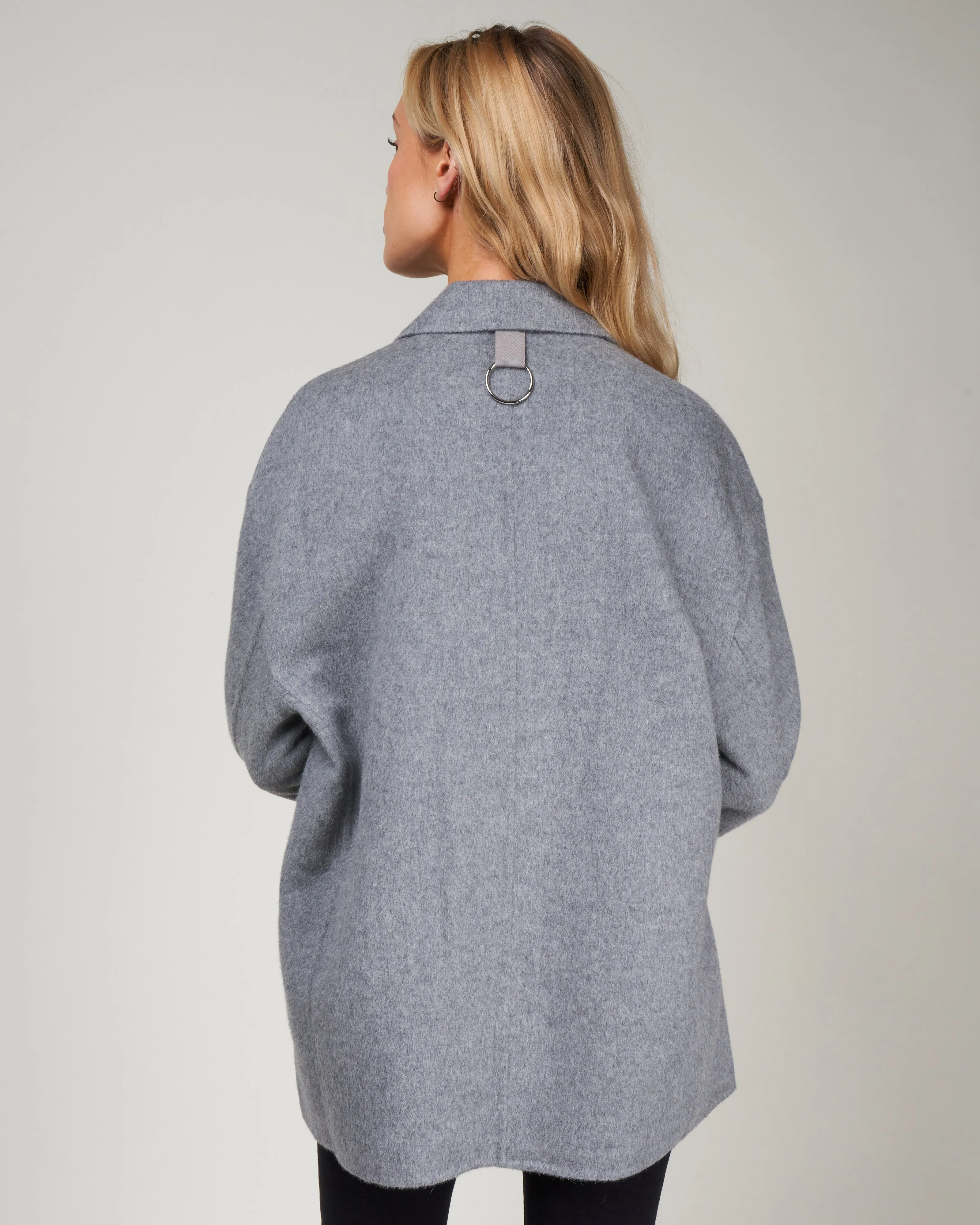 wool angora liam blazer - medium heather grey